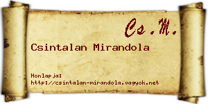 Csintalan Mirandola névjegykártya